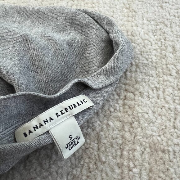 Banana Republic Gray Cotton Silk Short Sleeve Sweater Knit Top S - Picture 2 of 10